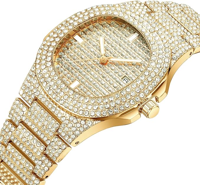 Relógios de luxo: ouro e prata em diamantes