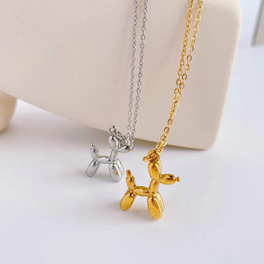 Collar de perro globo: plata y oro 